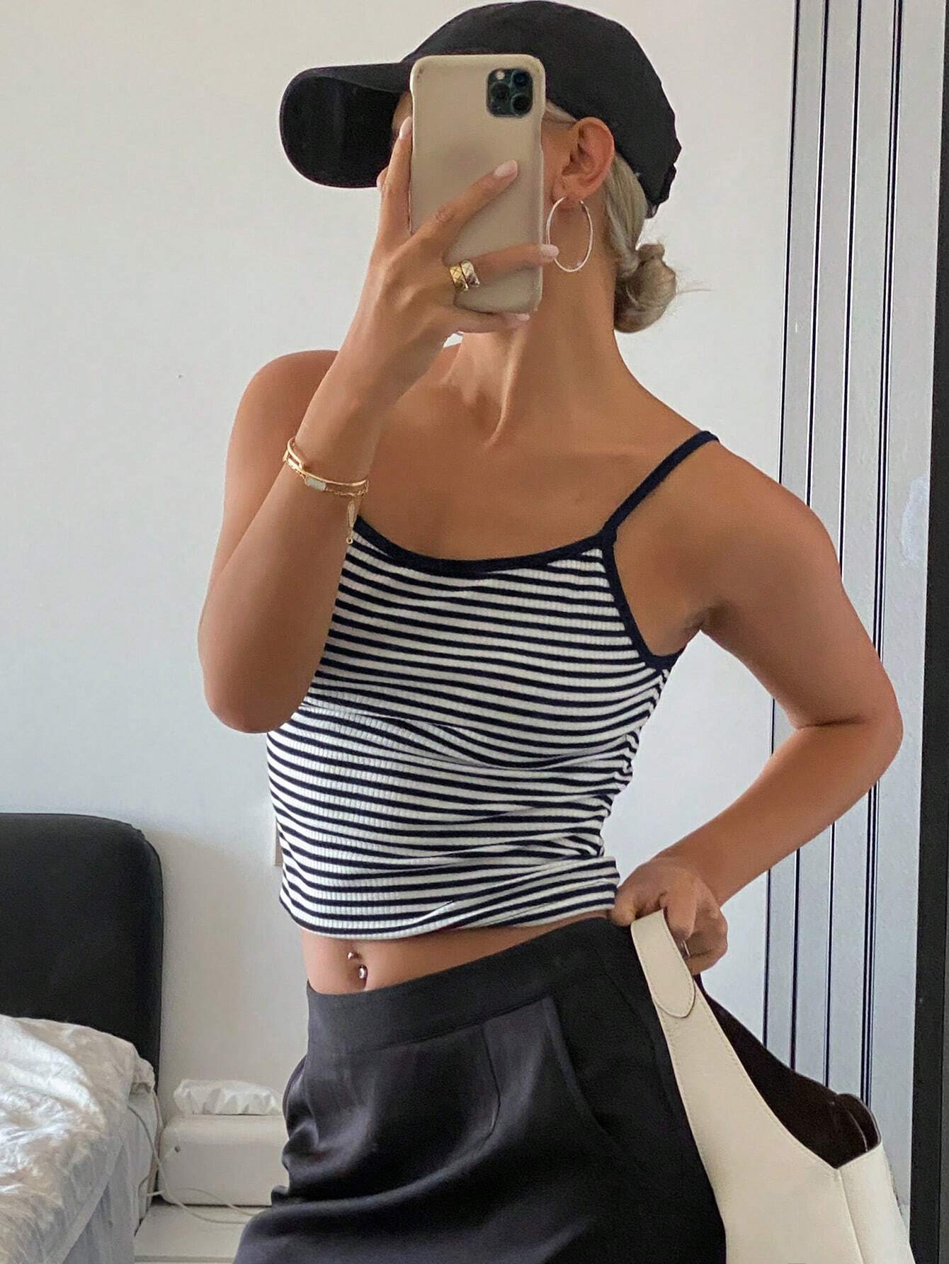 Women Striped Casual Cami Top For Summer